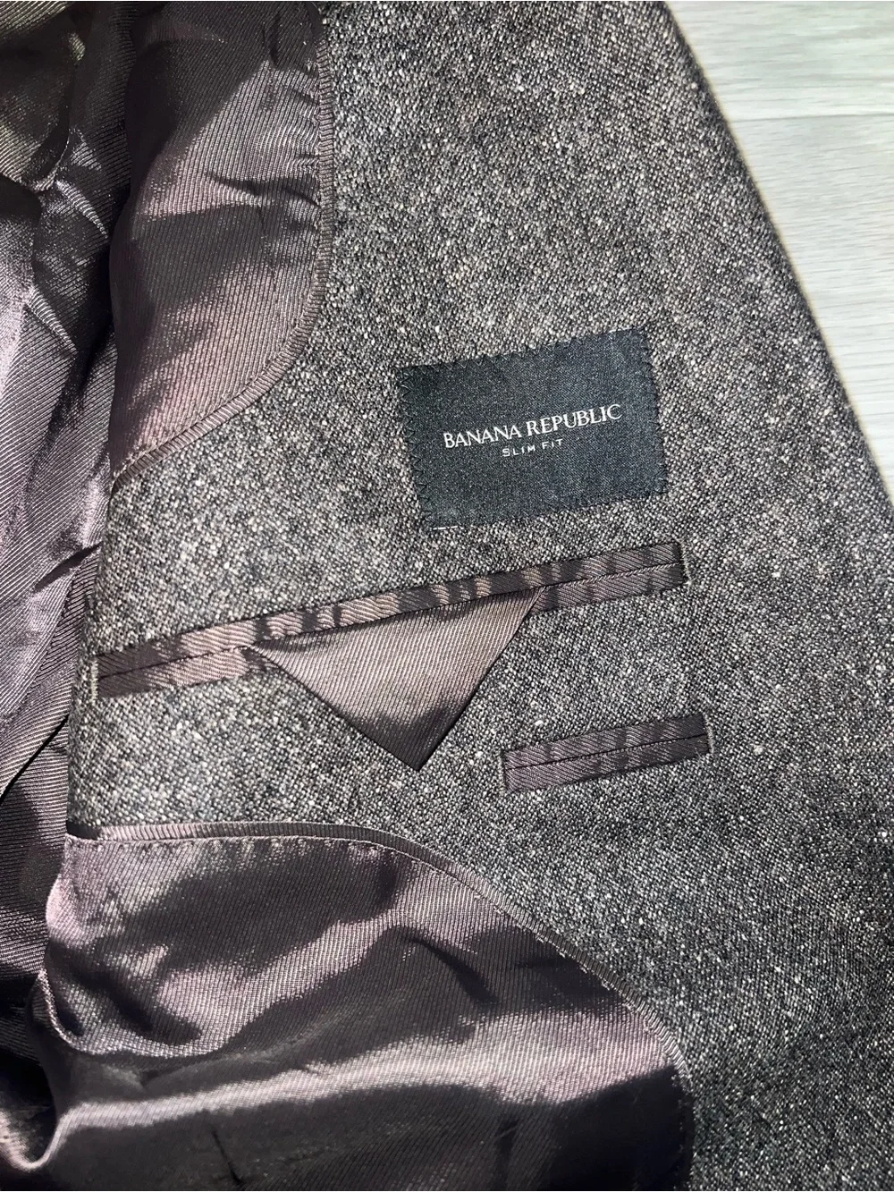 Banana Republic Slim Fit Tweed Blazer Sport Jacket 40s Dark Academia Wool Blend